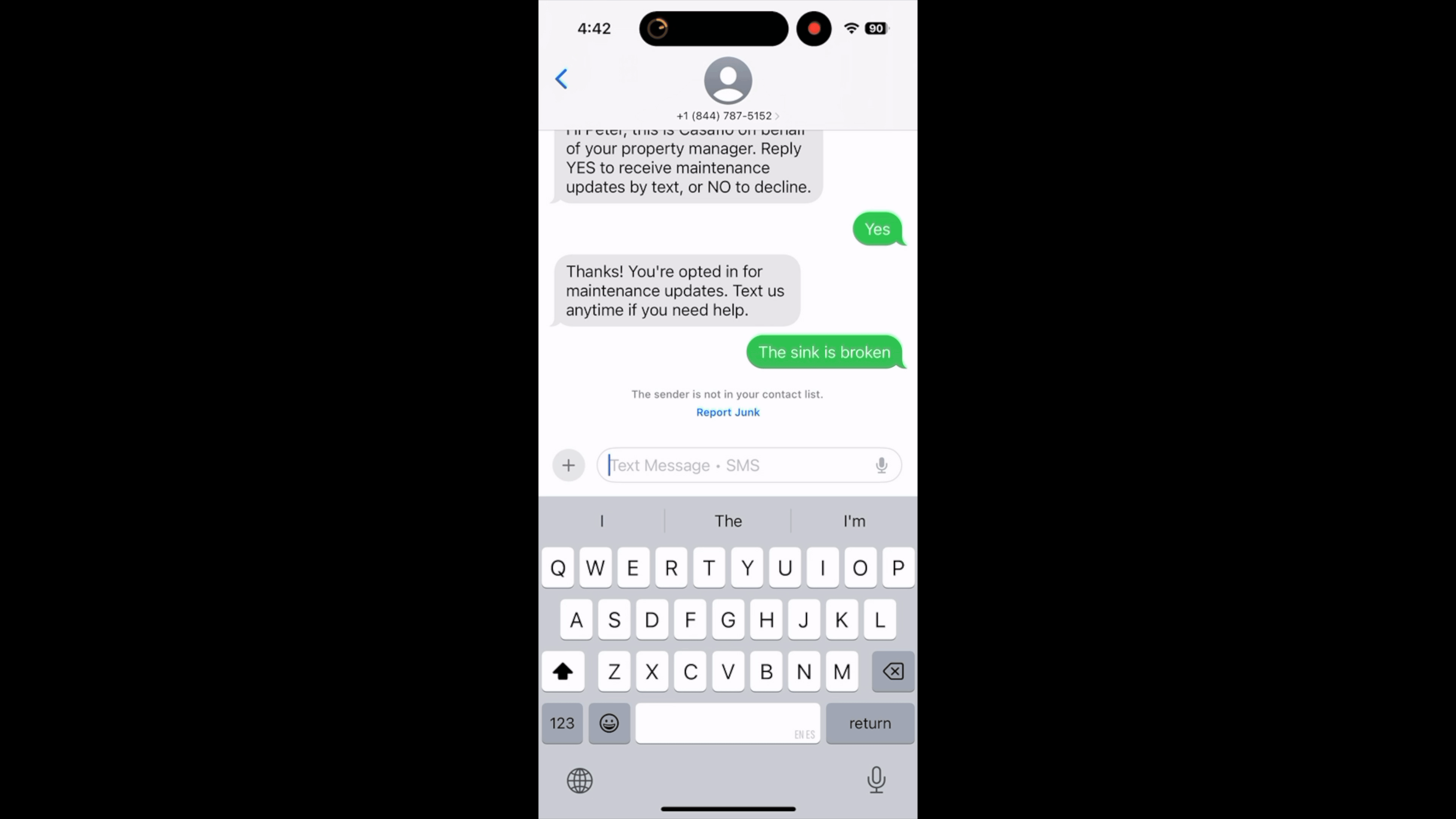 Tenant maintenance issue handled through casaflo